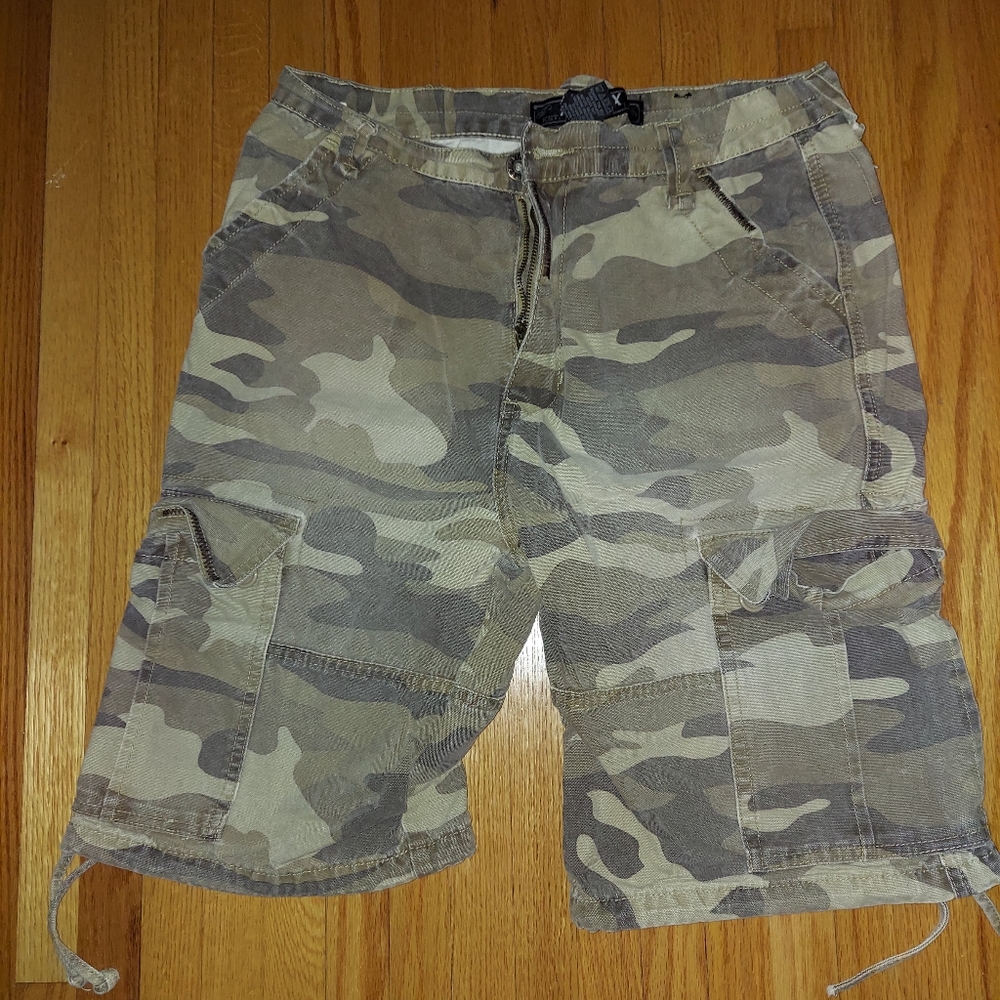 AVIREX Tan Woodland Camouflage Boys Cargo Shorts